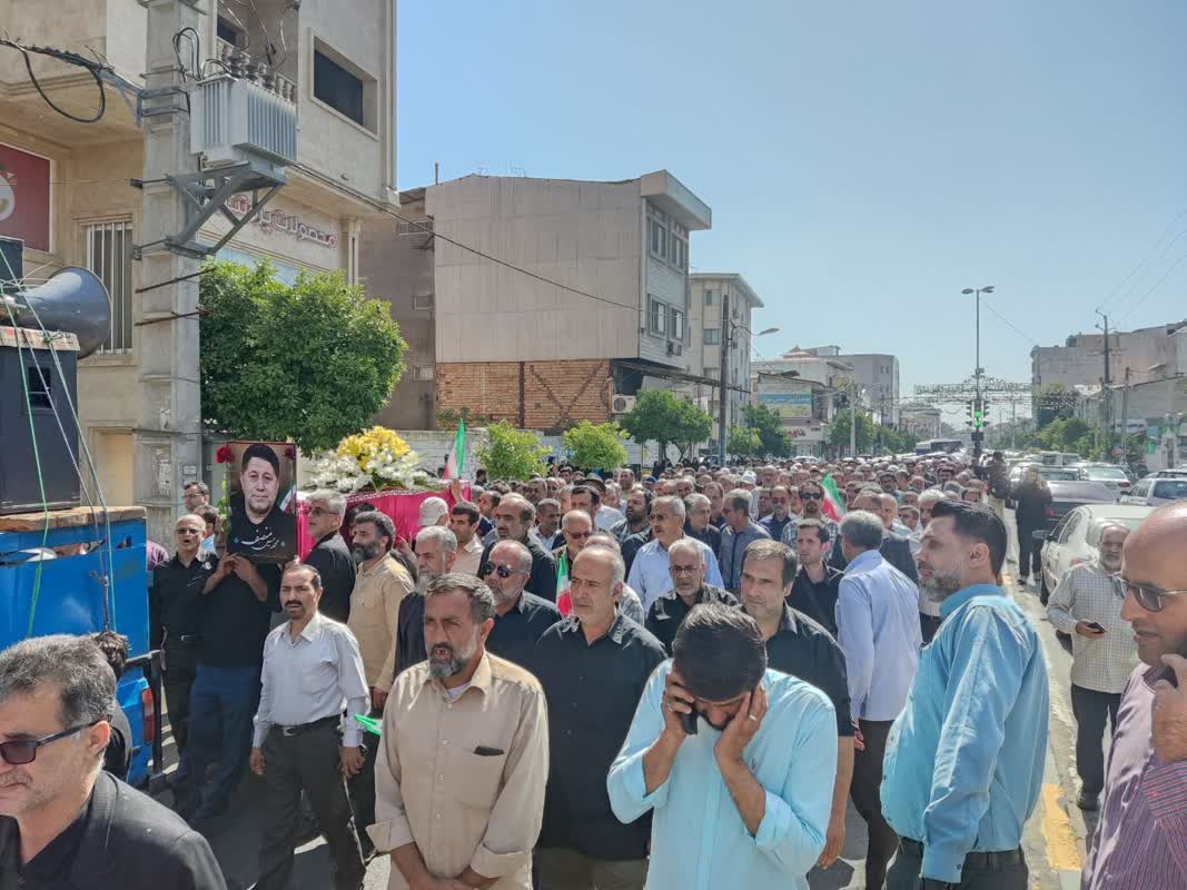 تصاویر| تشییع پیکر آزاده محمد حسین منصف در شهرستان بابل1