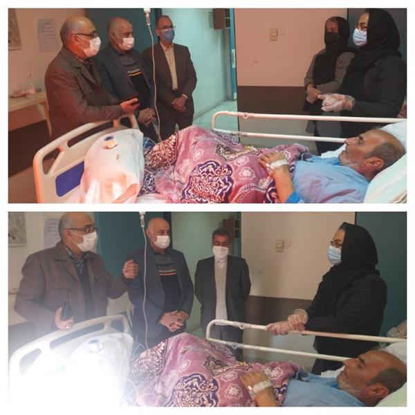 بابل| دیدار مسئول بهداشت و درمان بنیاد شهید با آزاده و جانباز خلیل هدایتی