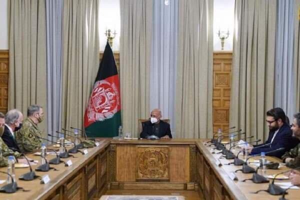 نشست رئیس ستاد مشترک ارتش آمریکا و اشرف غنی در افغانستان