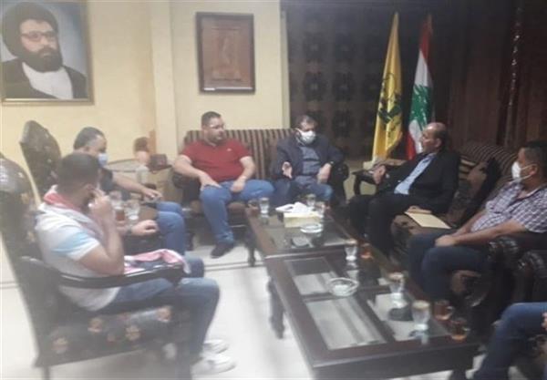 دیدار مسئول منطقه صیدا در حزب‌الله با هیئتی از «اتحاد جوانان ملی دموکراتیک فلسطین»