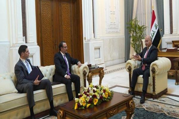 رئیس جمهور عراق با معاون وزیر خارجه آمریکا دیدار کرد