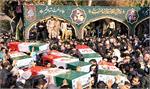 تشییع پیکر ۱۰۰ شهید گمنام در تهران همزمان با سالروز شهادت حضرت فاطمه زهرا (س)
